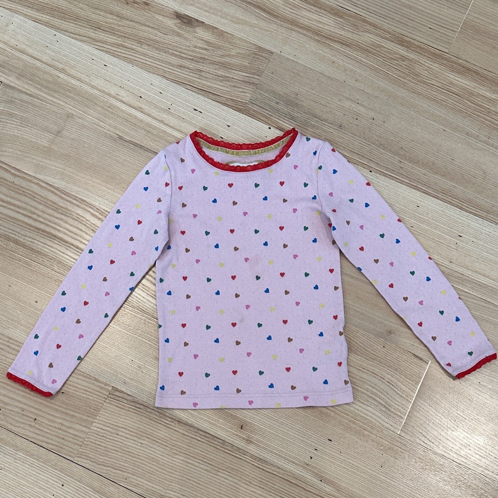 Boden Heart Long-Sleeved Tee Size 8-9